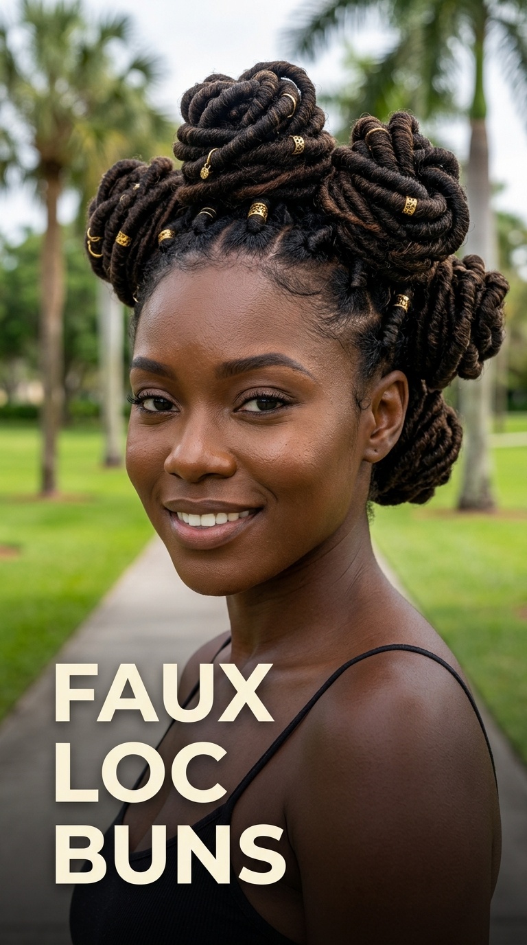 Faux Loc Buns