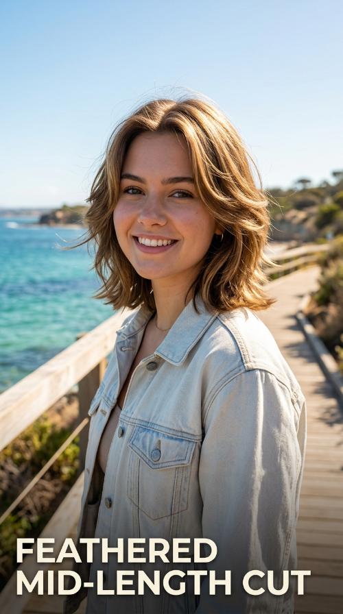 Feathered Mid-Length Cut