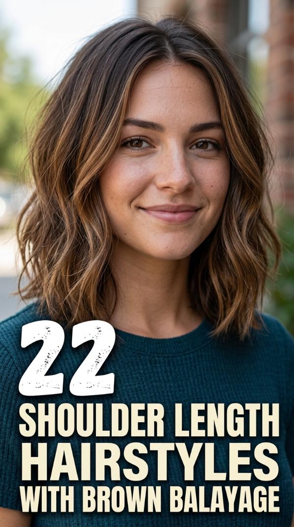 22 Shoulder Length Hairstyles with Brown Balayage