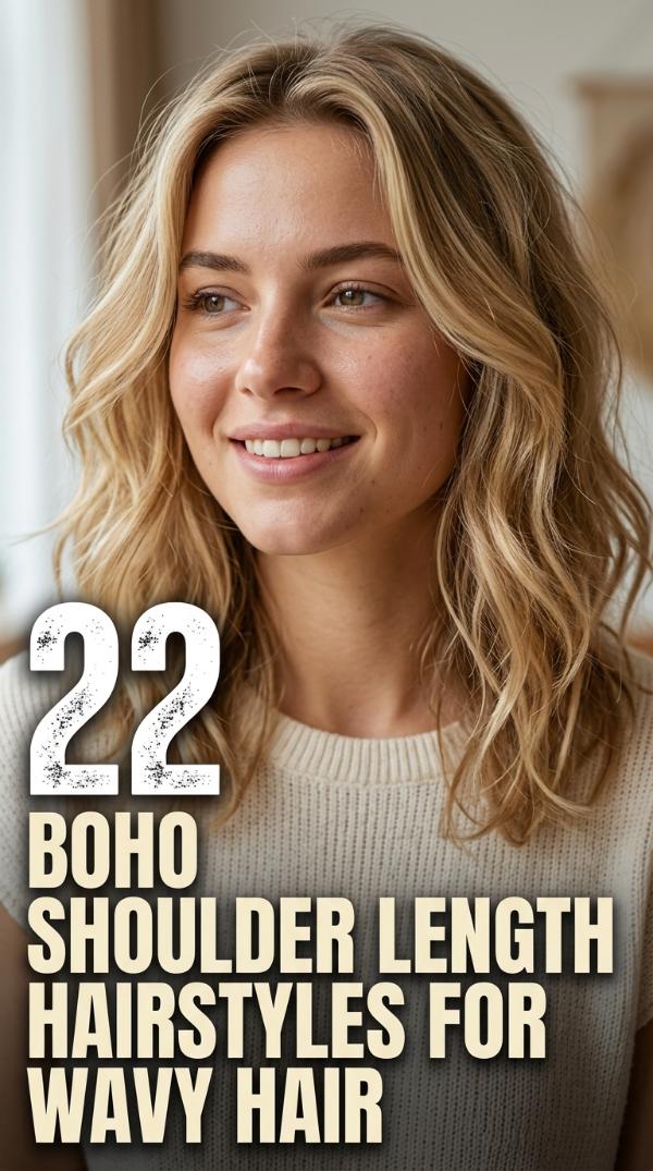22 Boho Shoulder Length Hairstyles for Wavy Hair
