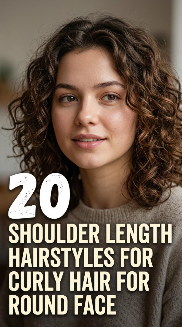 20 Shoulder Length Hairstyles for Curly Hair for Round Face