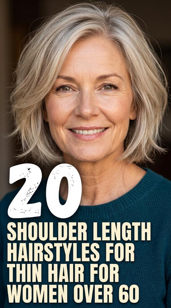 20 Shoulder Length Hairstyles for Thin Hair for Women Over 60