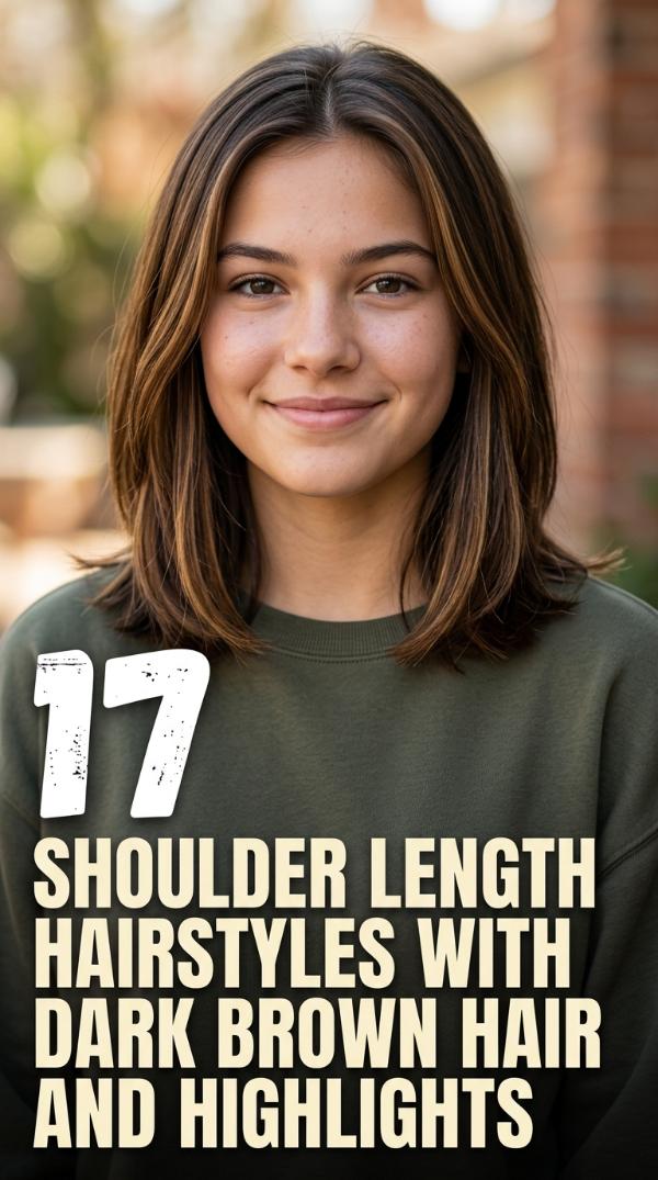 17 Shoulder Length Hairstyles with Dark Brown Hair and Highlights