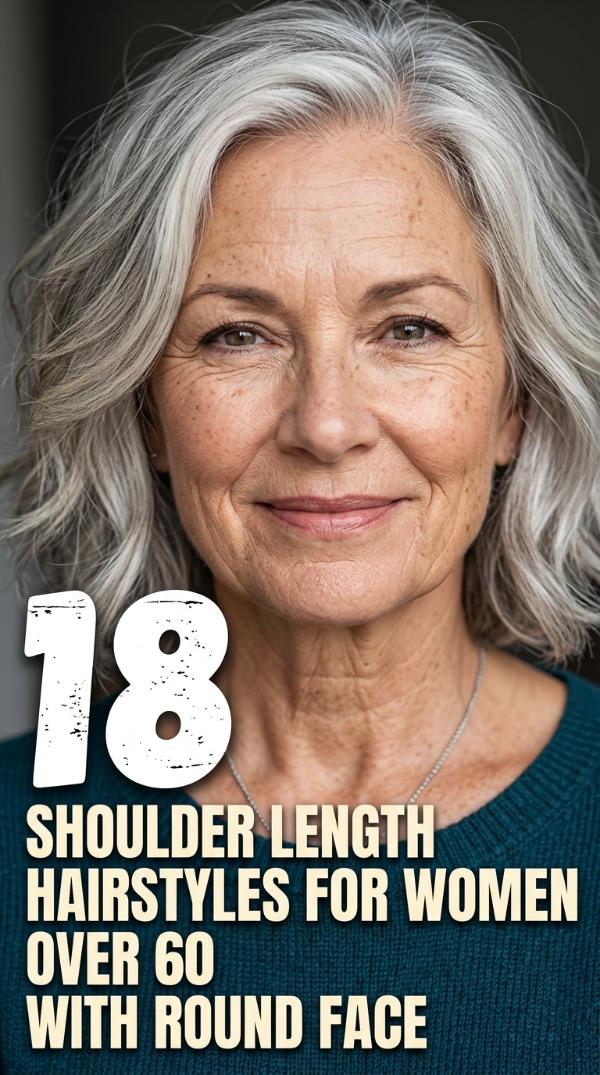 18 Shoulder Length Hairstyles for Women Over 60 with Round Face