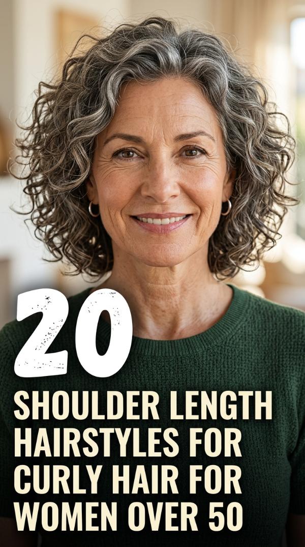 20 Shoulder Length Hairstyles for Curly Hair for Women Over 50