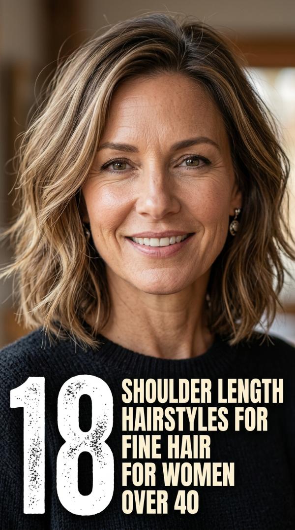 18 Shoulder Length Hairstyles for Fine Hair for Women Over 40