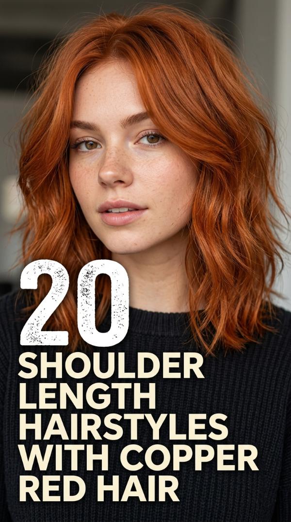 20 Shoulder Length Hairstyles with Copper Red Hair