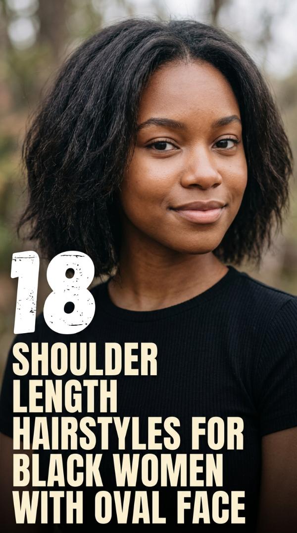 18 Shoulder Length Hairstyles for Black Women with Oval Face