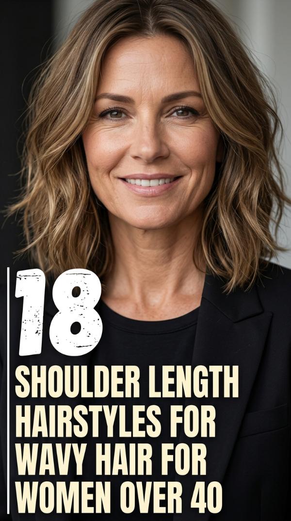 18 Shoulder Length Hairstyles for Wavy Hair for Women Over 40