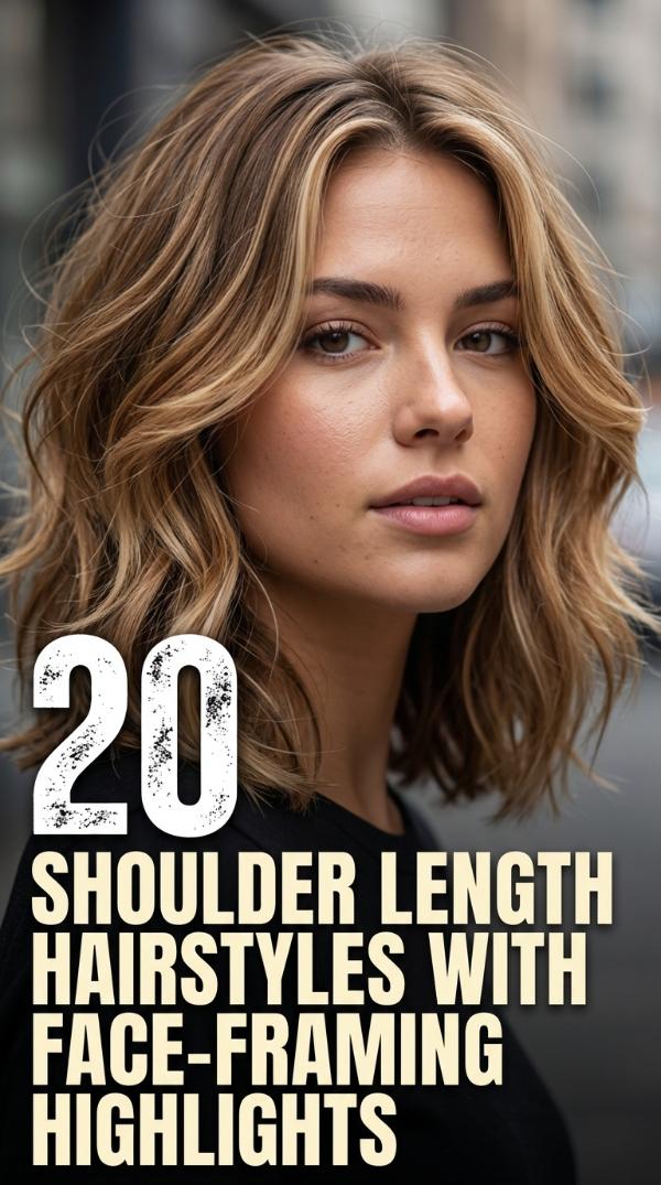 20 Shoulder Length Hairstyles with Face-Framing Highlights