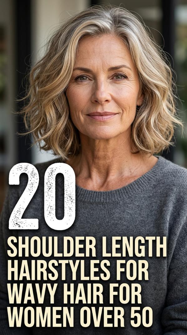 20 Shoulder Length Hairstyles for Wavy Hair for Women Over 50