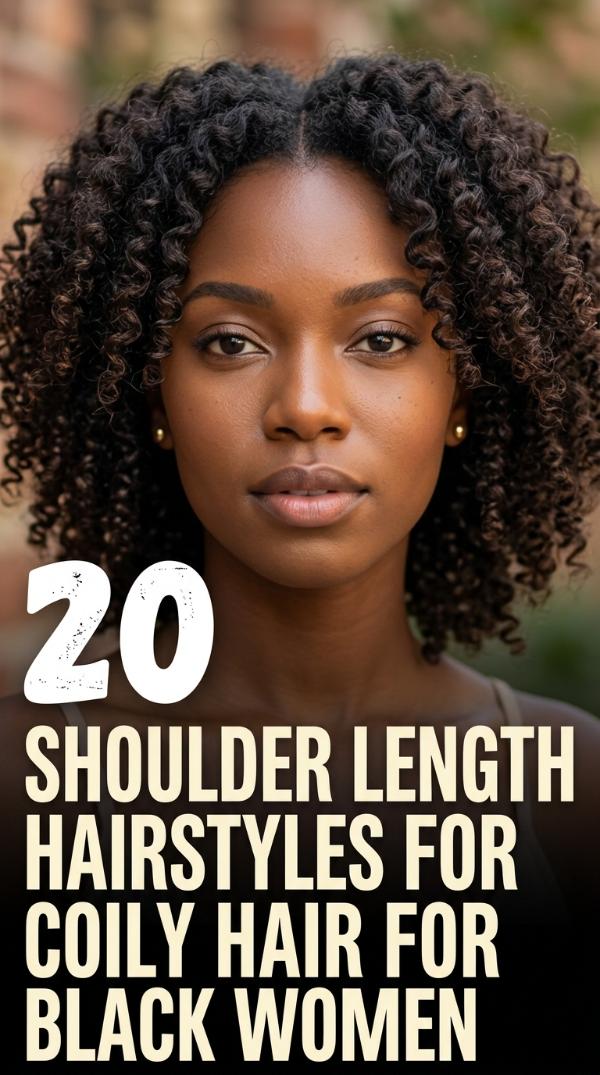 20 Shoulder Length Hairstyles for Coily Hair for Black Women