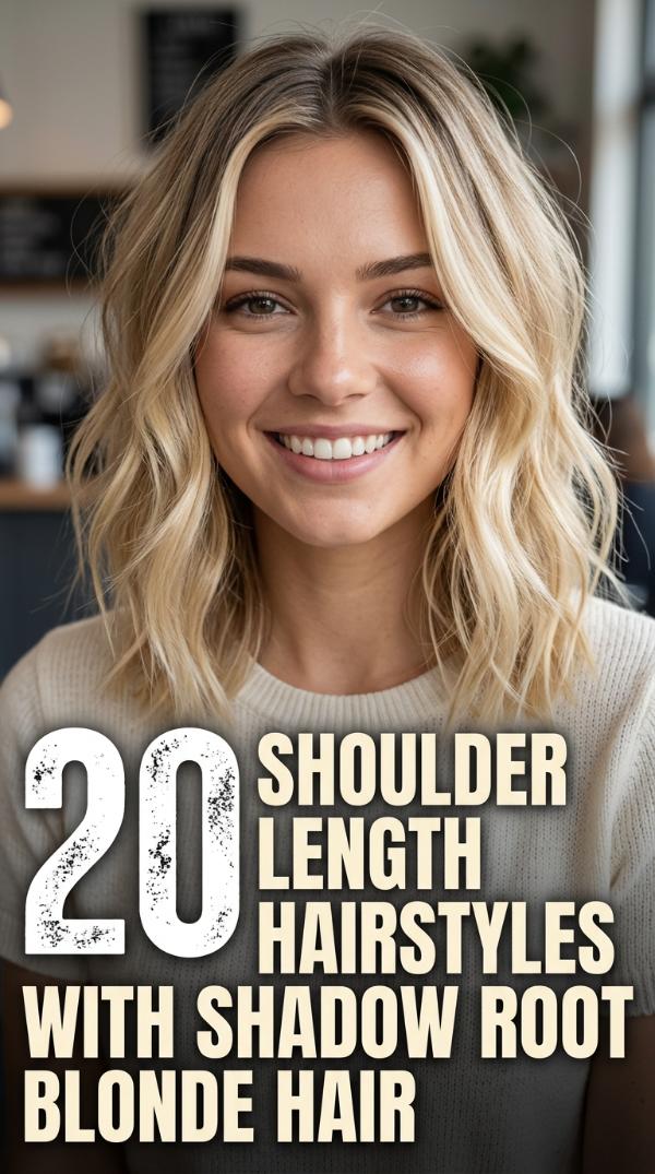 20 Shoulder Length Hairstyles with Shadow Root Blonde Hair