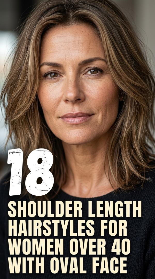 18 Shoulder Length Hairstyles for Women Over 40 with Oval Face
