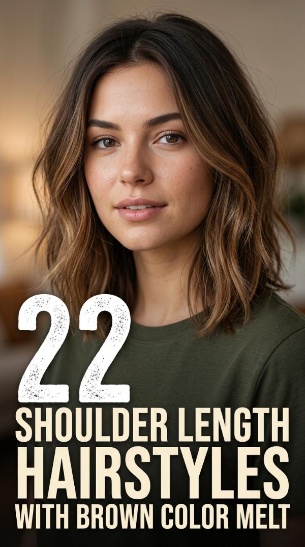 22 Shoulder Length Hairstyles with Brown Color Melt