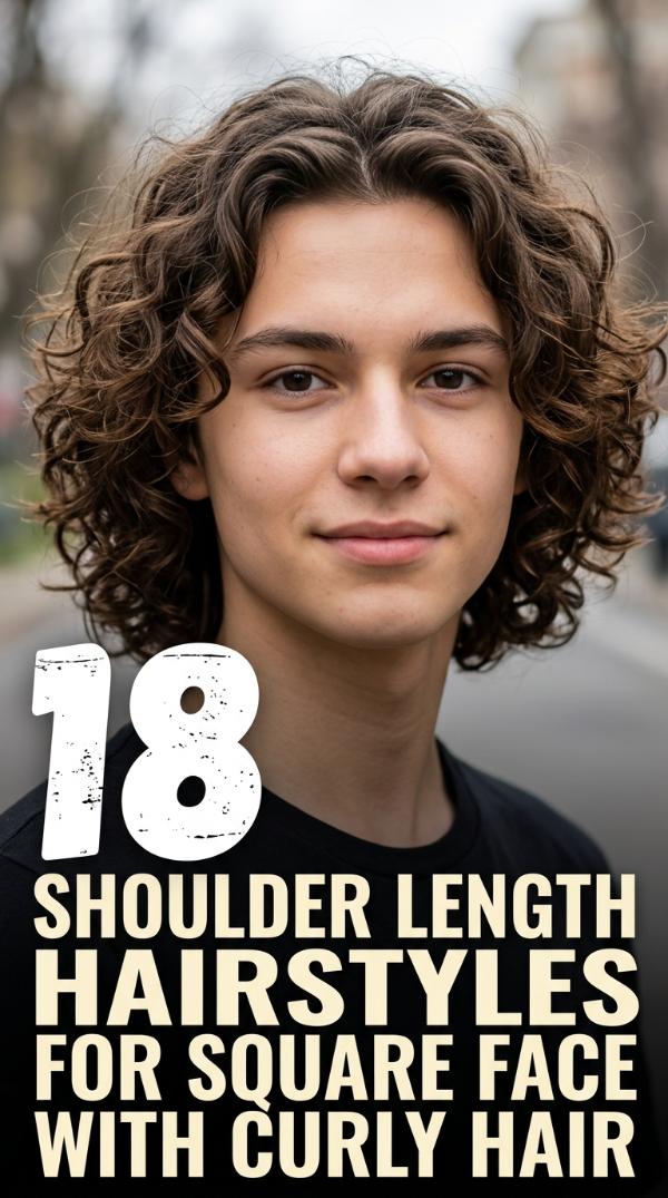 18 Shoulder Length Hairstyles for Square Face with Curly Hair