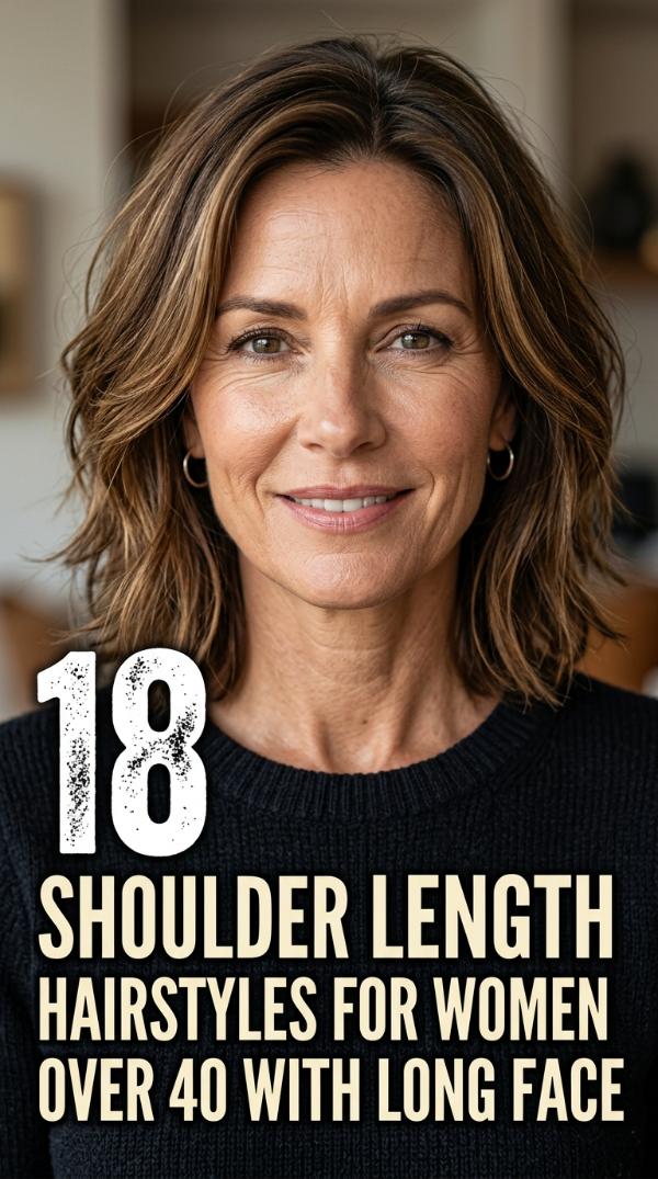 18 Shoulder Length Hairstyles for Women Over 40 with Long Face