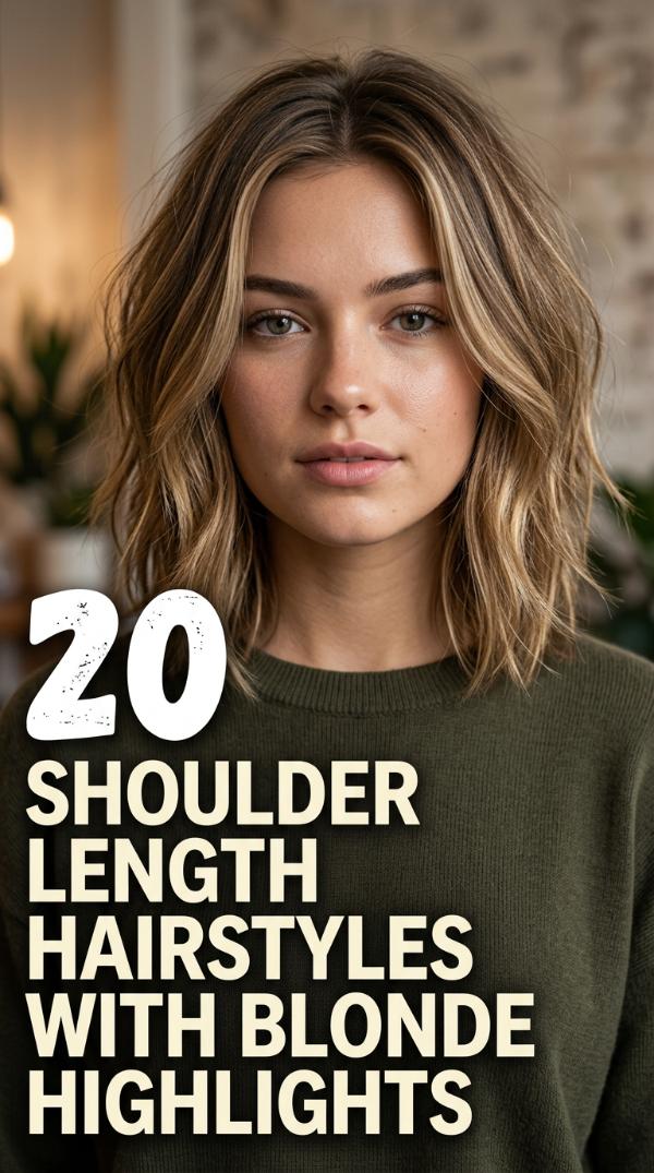 20 Shoulder Length Hairstyles with Blonde Highlights