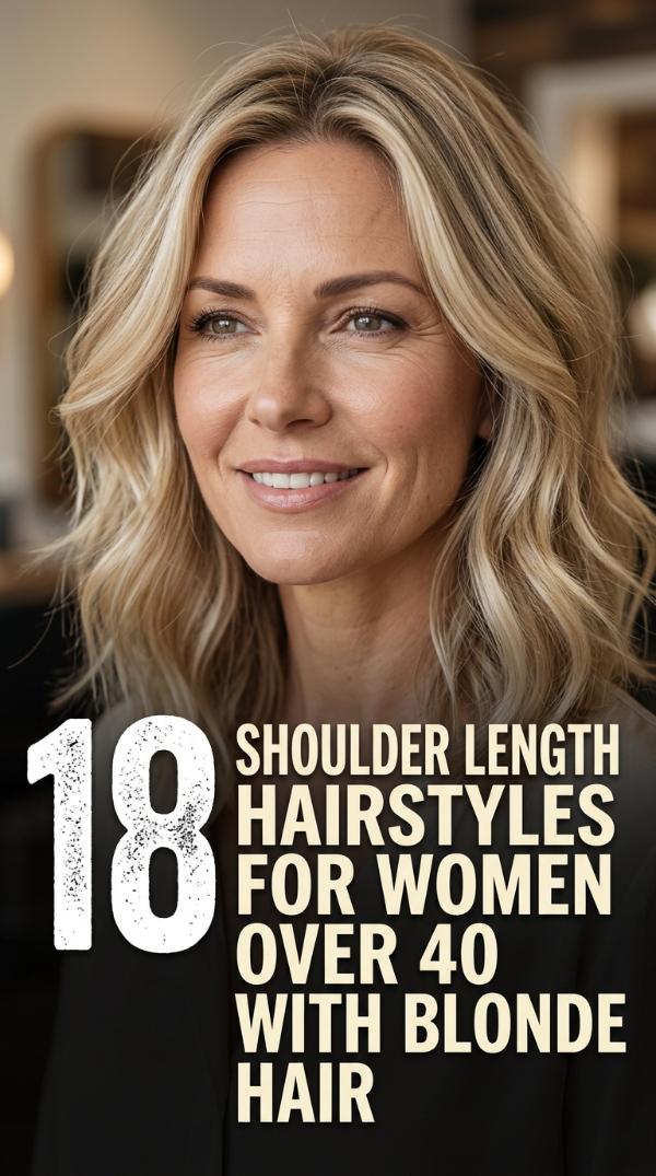 18 Shoulder Length Hairstyles for Women Over 40 with Blonde Hair