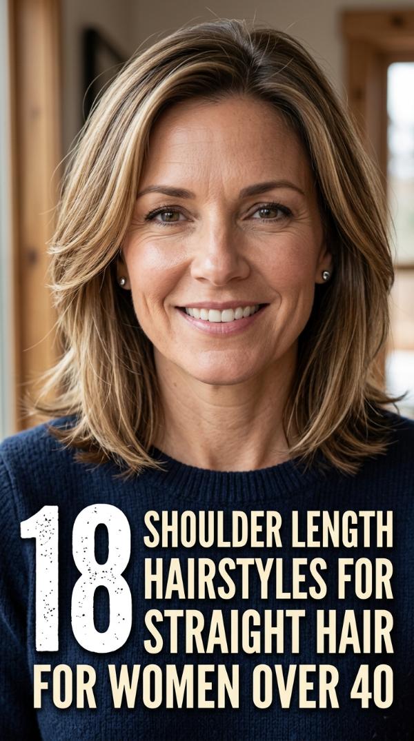 18 Shoulder Length Hairstyles for Straight Hair for Women Over 40
