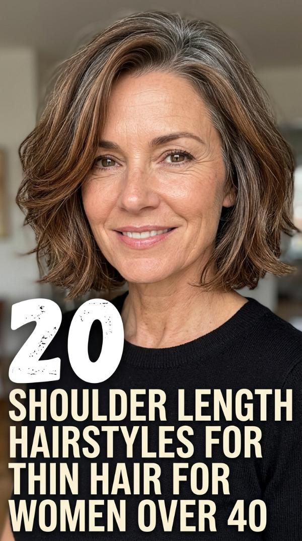 20 Shoulder Length Hairstyles for Thin Hair for Women Over 40