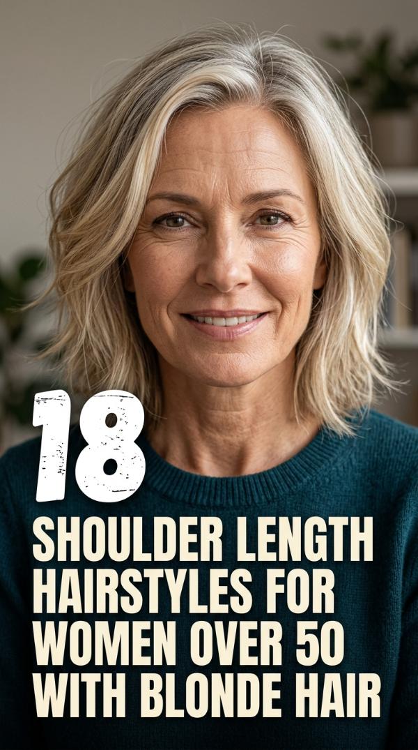 18 Shoulder Length Hairstyles for Women Over 50 with Blonde Hair