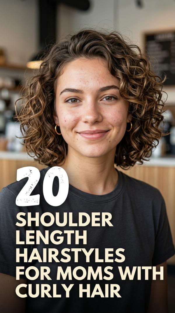 20 Shoulder Length Hairstyles for Moms with Curly Hair
