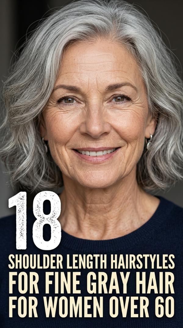 18 Shoulder Length Hairstyles for Fine Gray Hair for Women Over 60