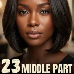 23 Middle Part Hairstyles for Black Women with Sleek Frames