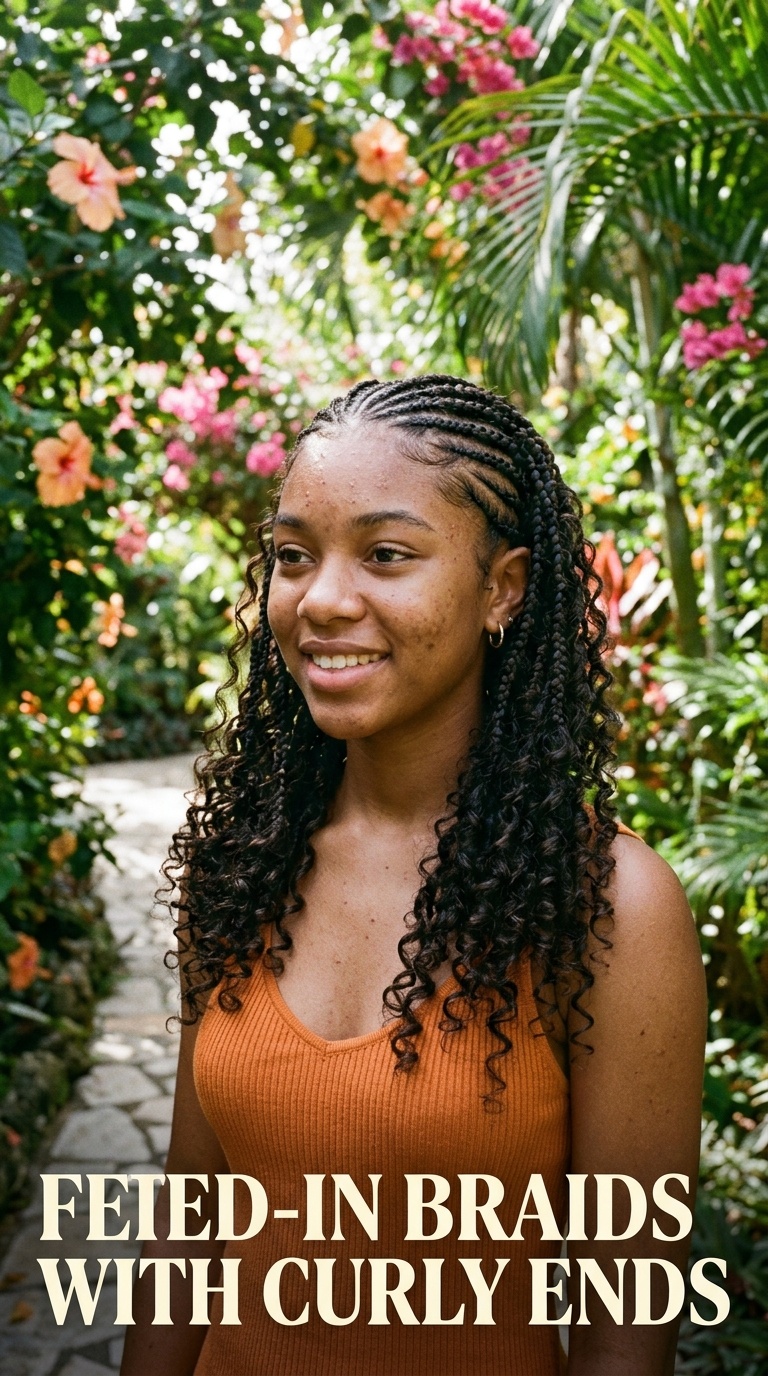 Feed-In Braids with Curly Ends