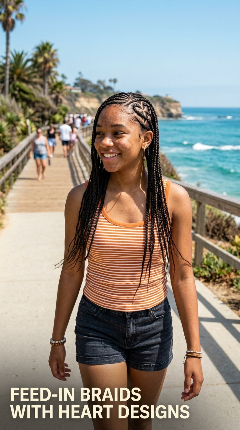 Feed-In Braids with Heart Designs