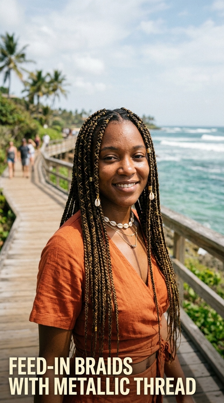Feed-In Braids with Metallic Thread