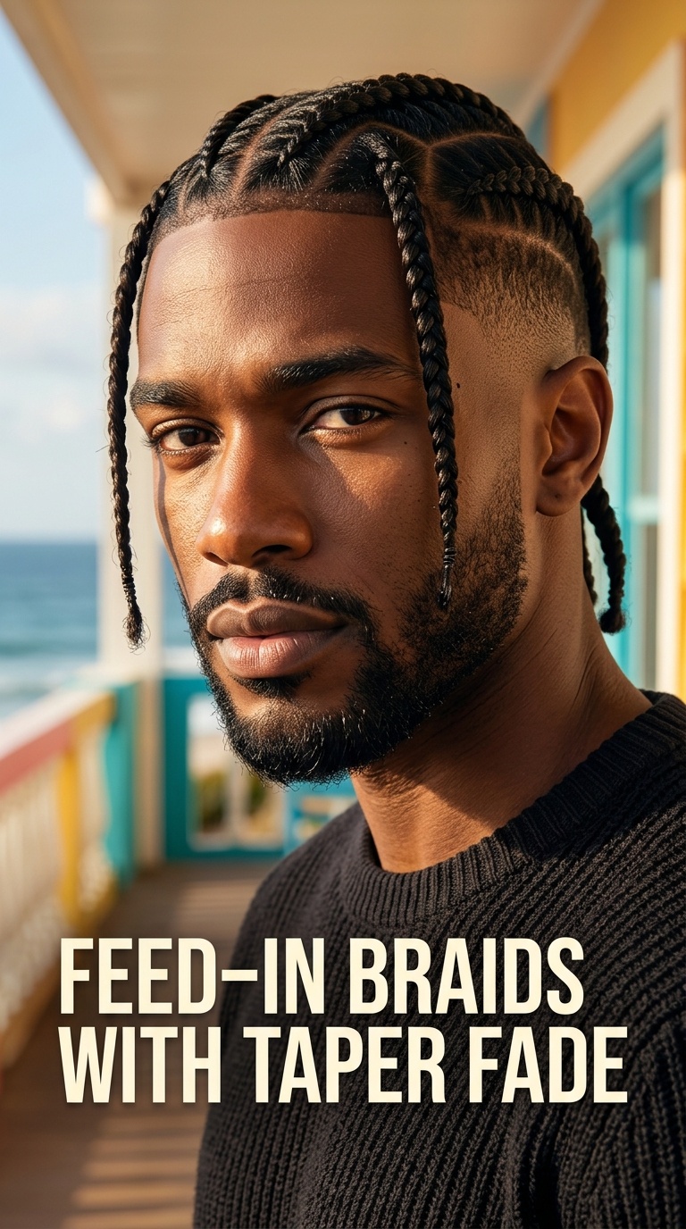 Feed-in Braids with Taper Fade