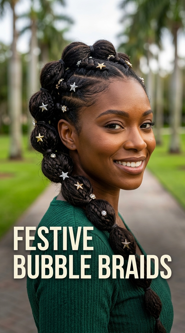 Festive Bubble Braids