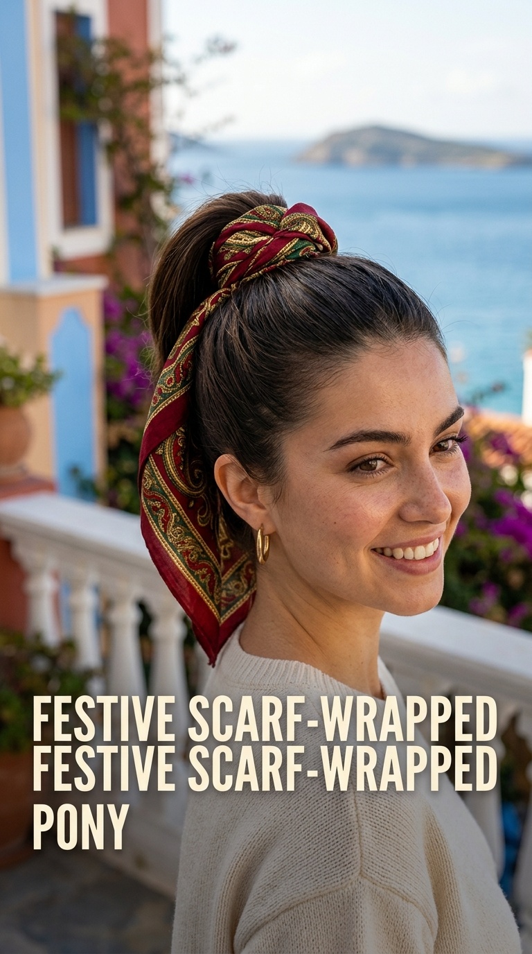 Festive Scarf-Wrapped Pony