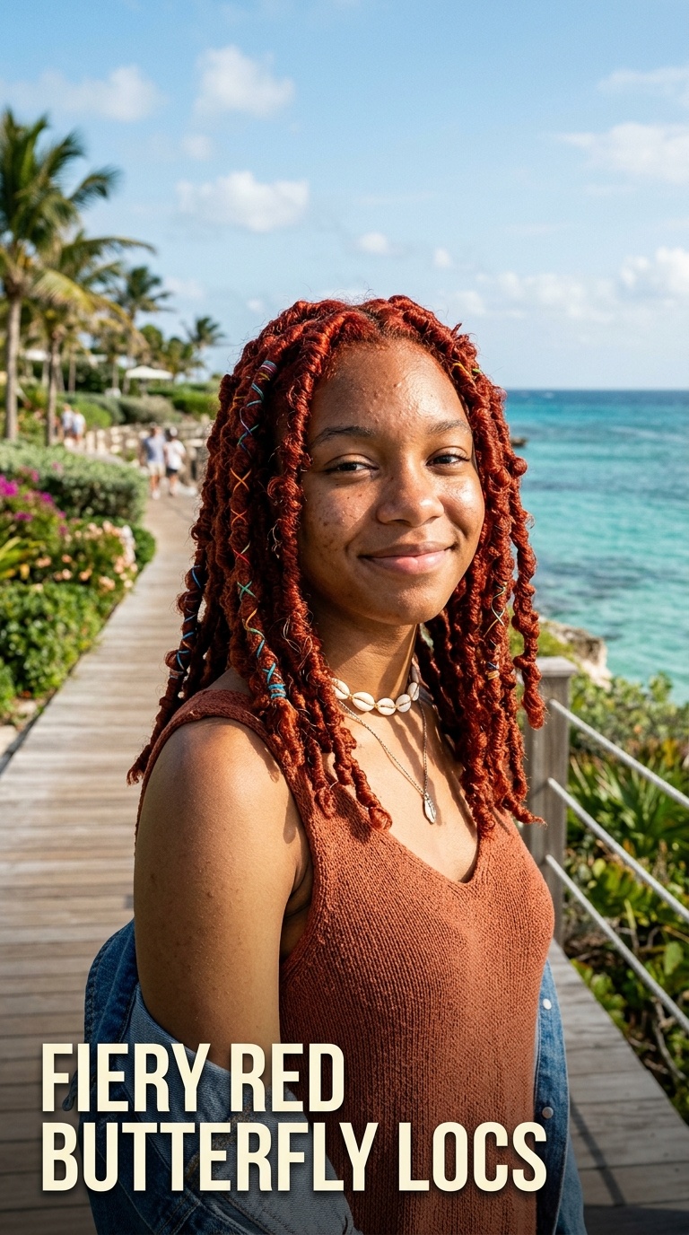 Fiery Red Butterfly Locs