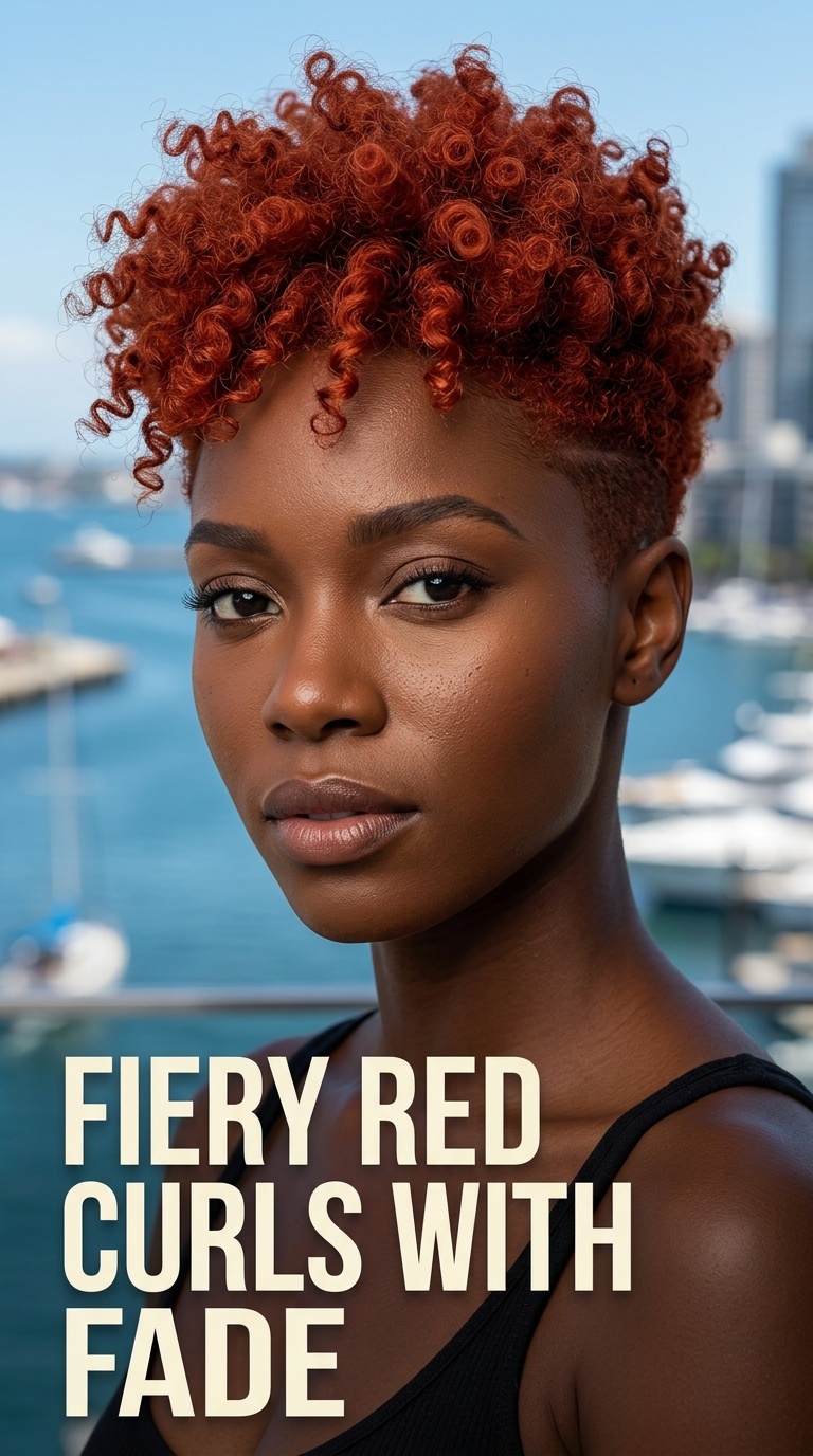 Fiery Red Curls with Fade