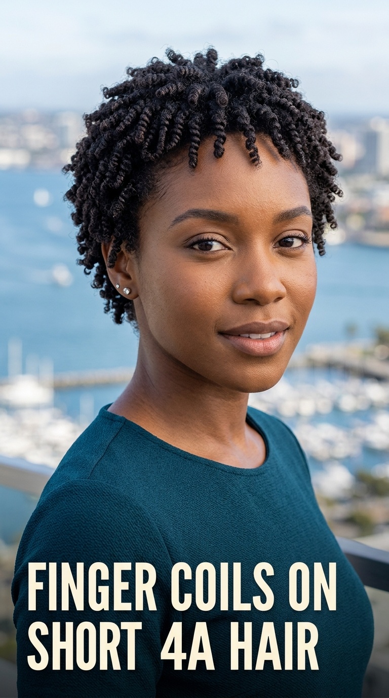 Finger Coils on Short 4a Hair