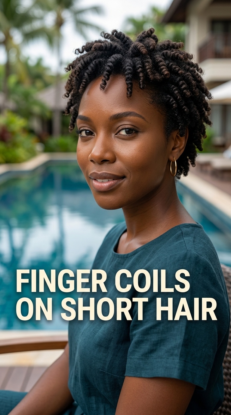 Finger Coils on Short Hair