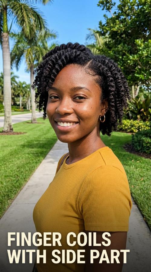 Finger Coils with Side Part