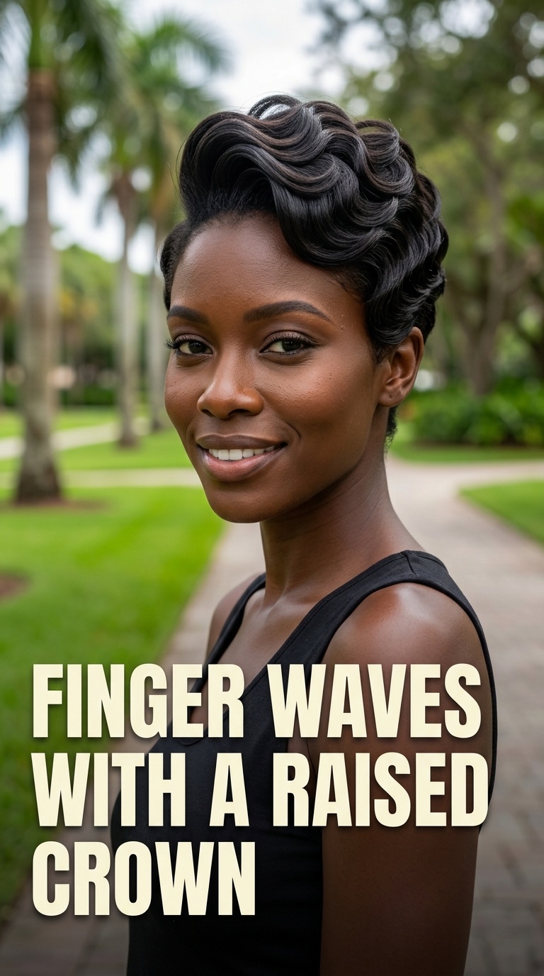 Finger Waves with a Raised Crown