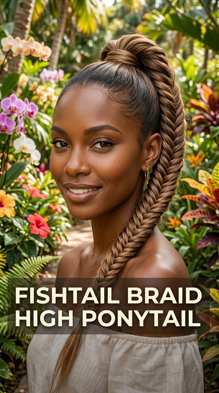 Fishtail Braid High Ponytail