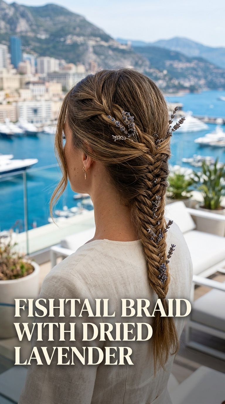 Fishtail Braid with Dried Lavender