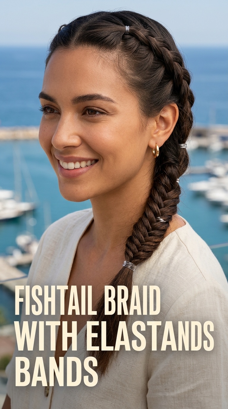 Fishtail Braid with Elastic Bands