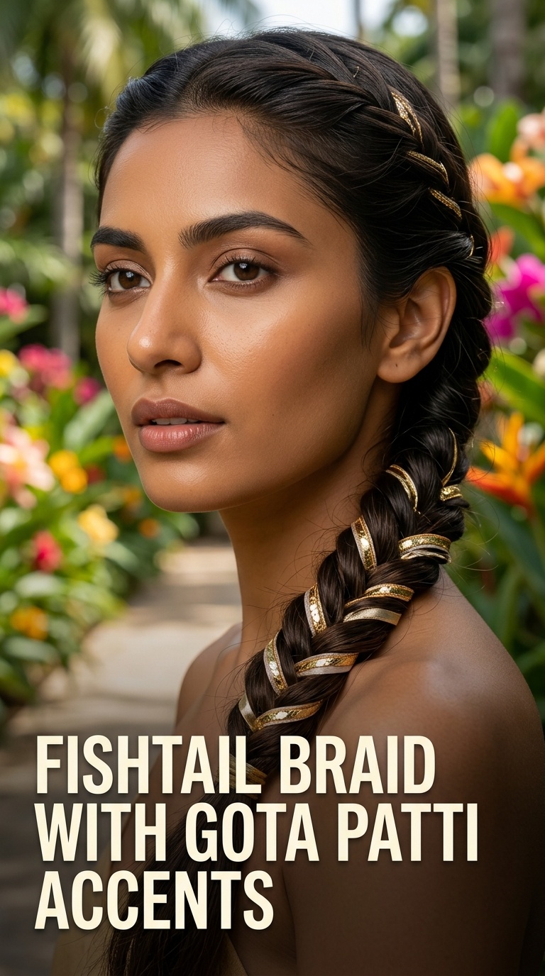Fishtail Braid with Gota Patti Accents