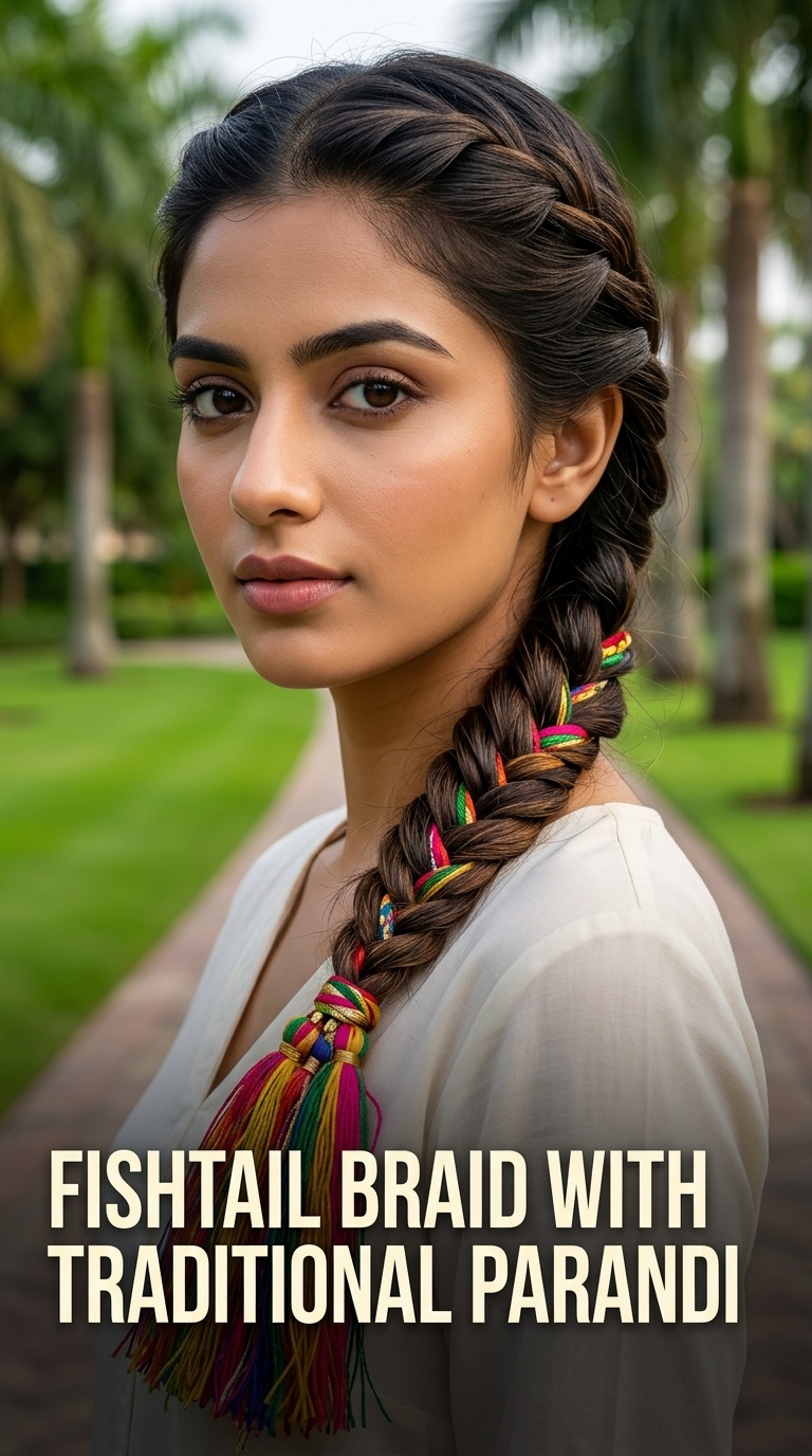 Fishtail Braid with Traditional Parandi