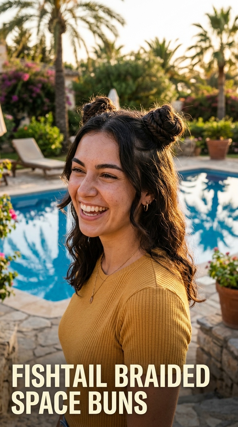 Fishtail Braided Space Buns