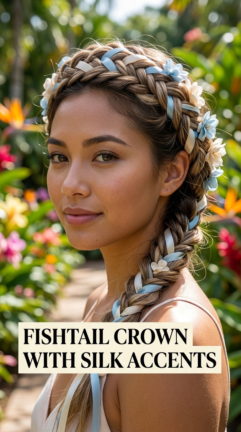 Fishtail Crown with Silk Accents
