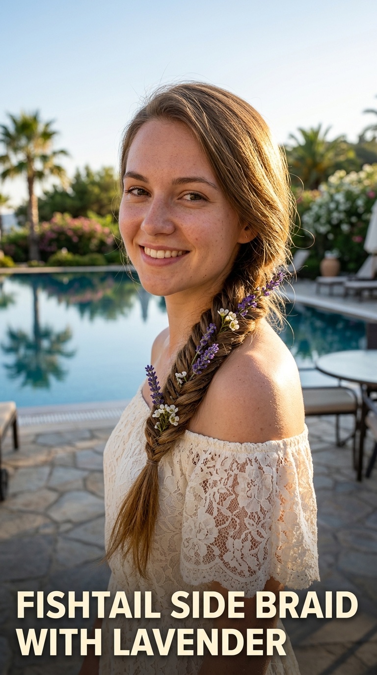 Fishtail Side Braid with Lavender