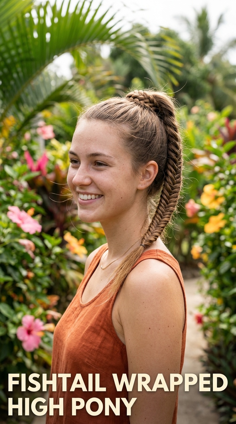 Fishtail Wrapped High Pony